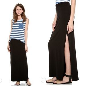 Splendid black maxi slit skirt in size XS